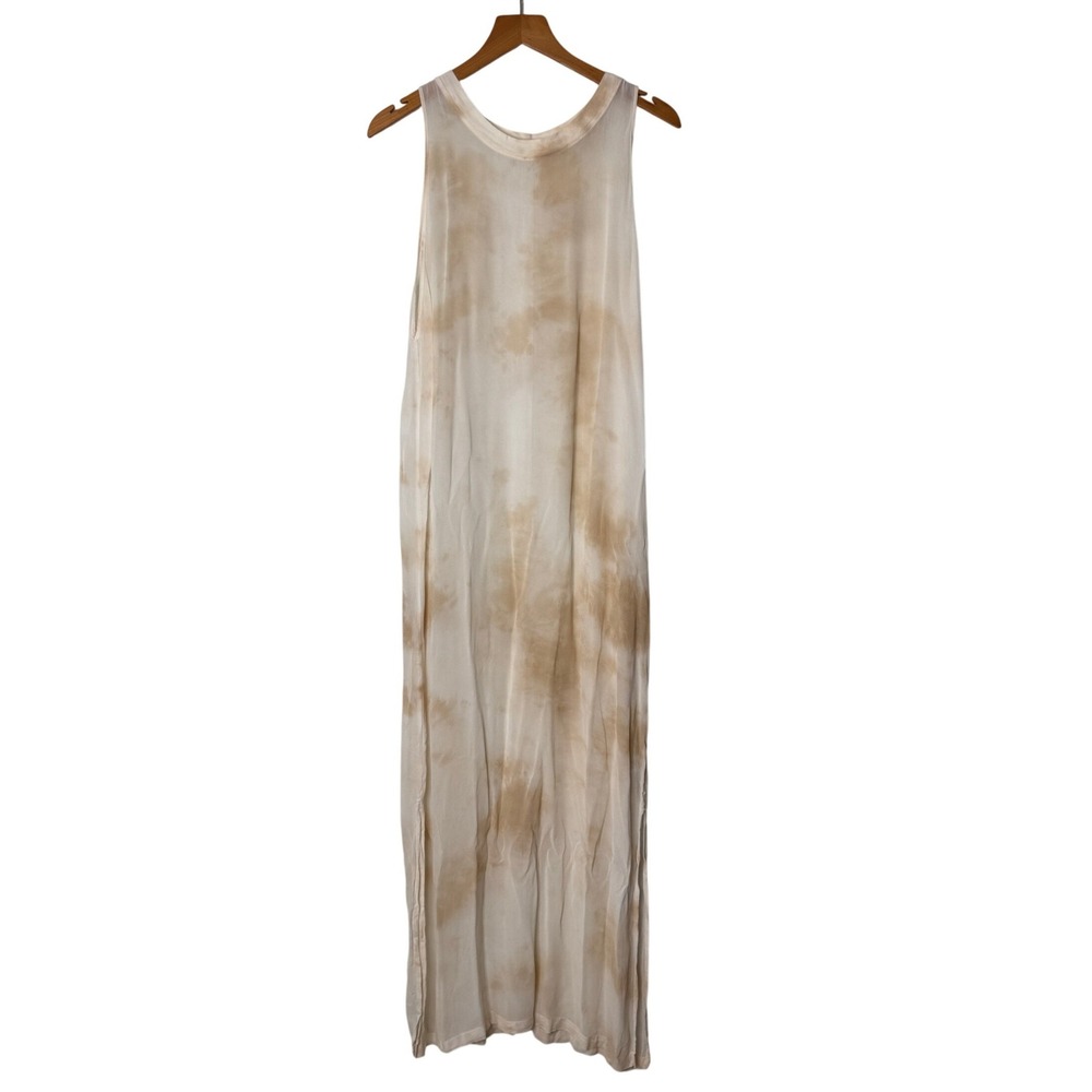 Lacausa Dads Shirtdress Tie Dye Sleeveless Maxi Dress Double Side Slit Womens XS